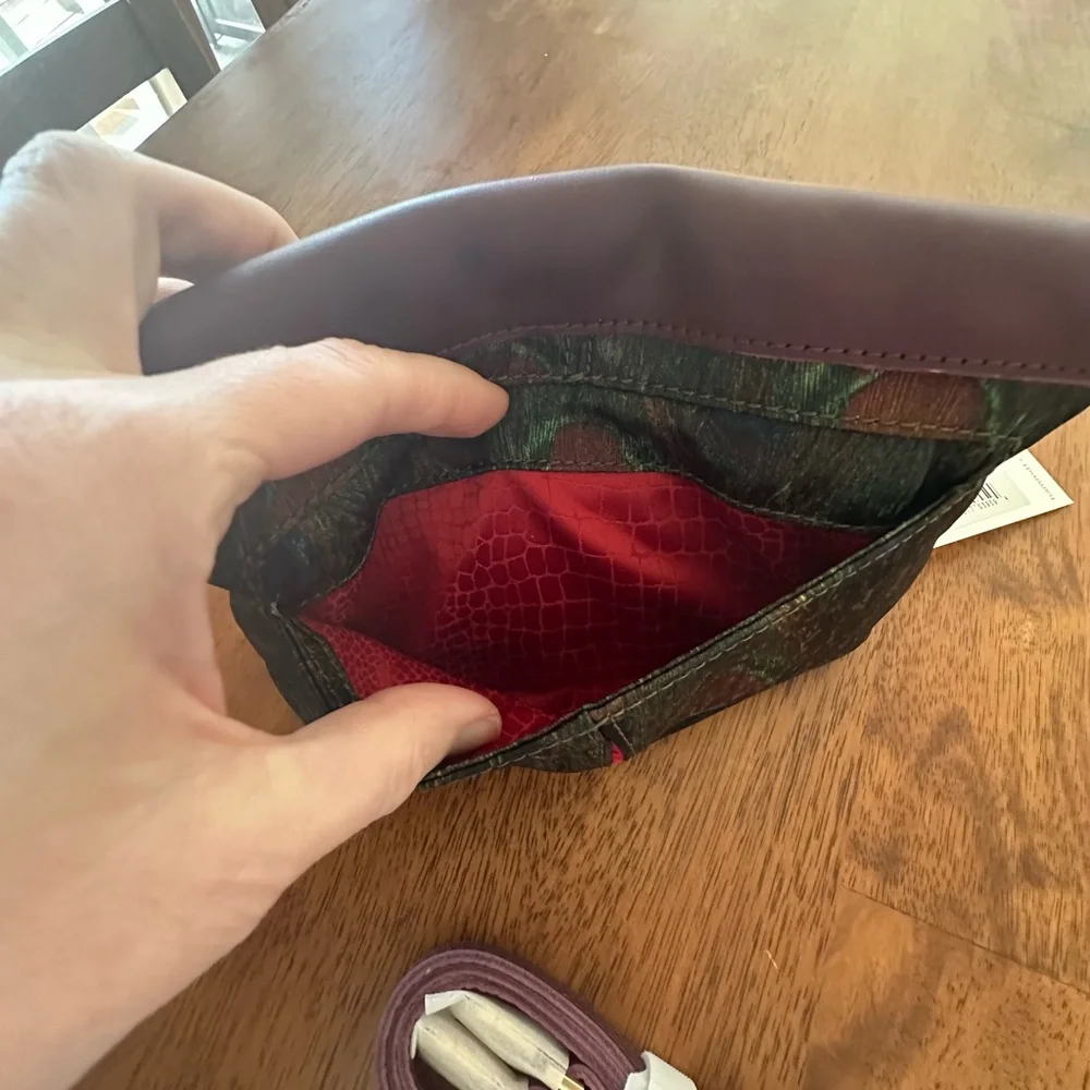 Hammitt burgundy and Green Clutch with Gold Details - Picture 10 of 10